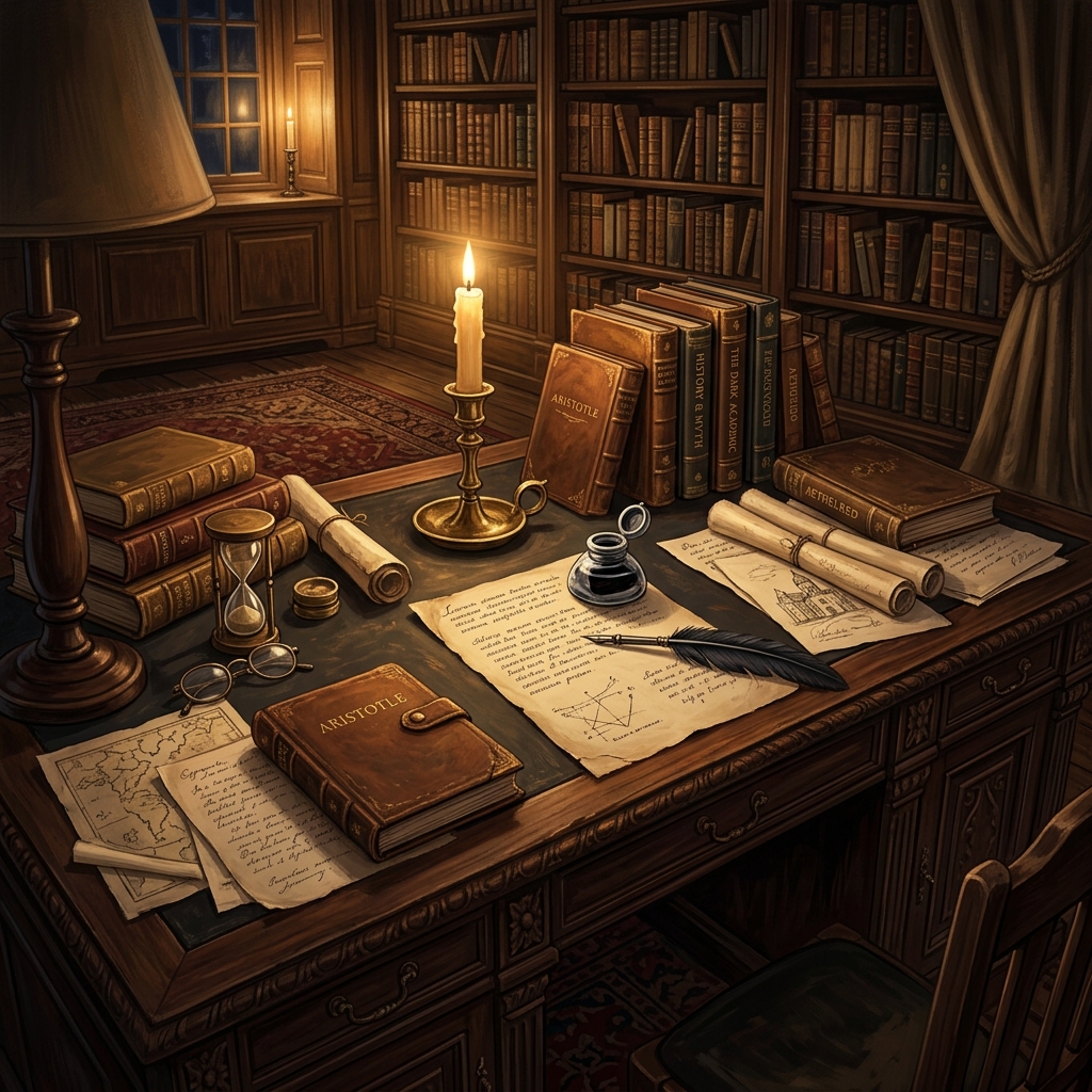 Dark Academia Scholar's Desk